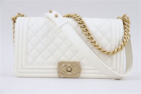 off white chanel boy bag